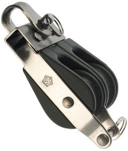 Poulie double anneau ringot sans billes réa 18 pour cordage de 4 à 6mm Wichard.